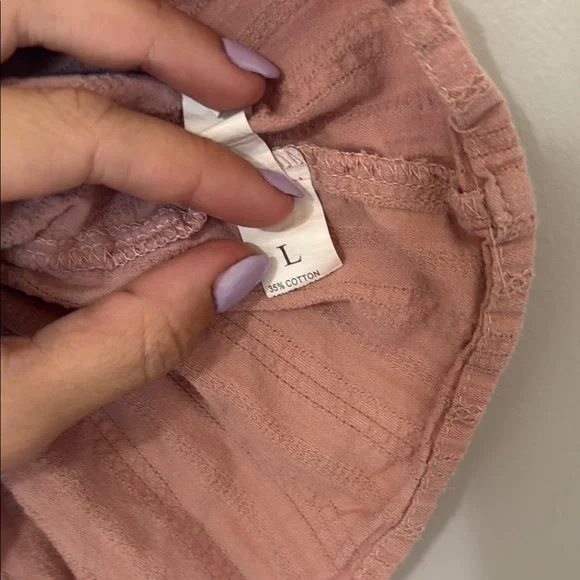 Women's cotton blend Pink Smocked Cami Top - Picture 2 of 3